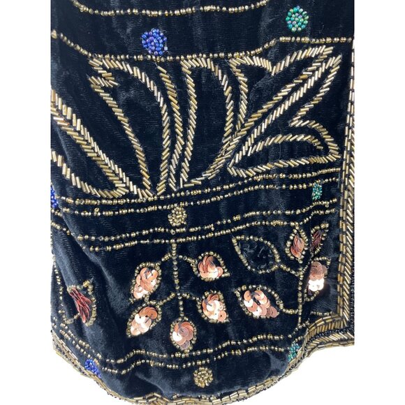 Vintage Sophisticates By Jonathan Martin Beaded Velvet Vest Womens Size Large - Picture 6 of 9